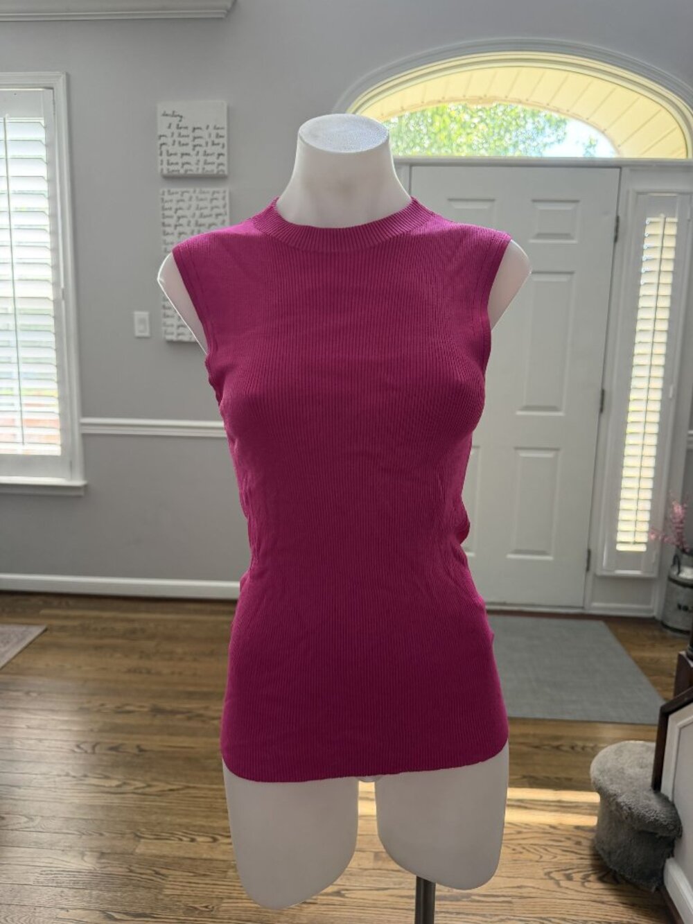 BOSS Pink stretch sweater Tank top excellent condition size large